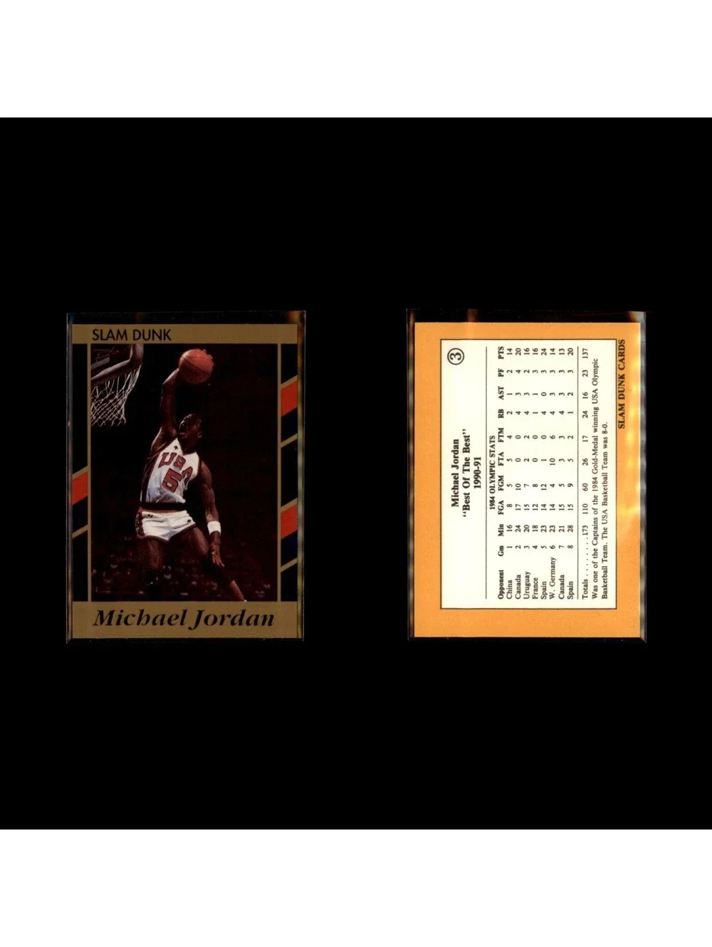 1990-91 Michael Jordan Best of the Best Slam Dunk #3 USA Olympic Oddball Card